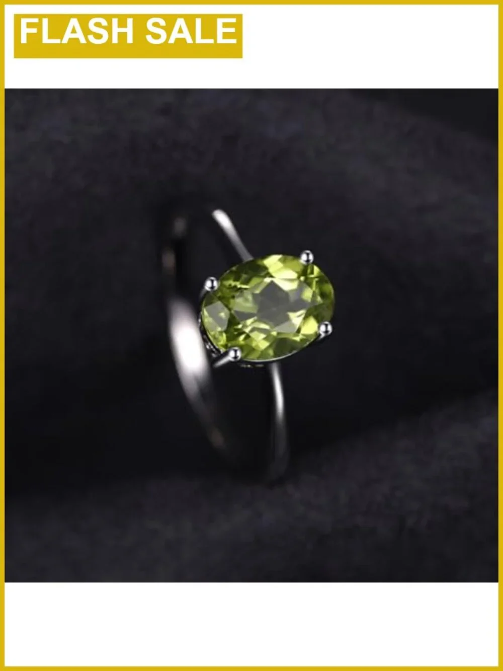 925 Sterling Silver Solitaire Engagement Ring Oval Cubic Zirconia